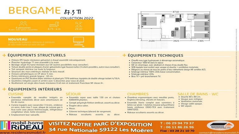 Fiche tecnique BERGAME 87.3 TI 2022