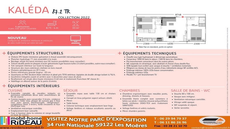 Fiche technique KALEDA 87.2 2022