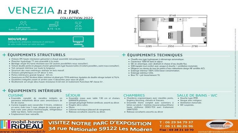 Fiche technique VENEZIA 81.2 PMR 2022