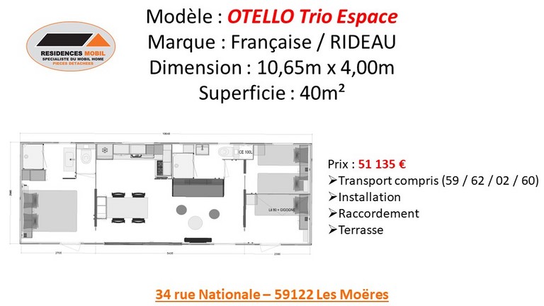 Tarif OTELLO TRIO ESPACE 2021