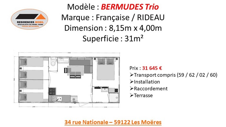 Tarif du BERMUDES TRIO 2021