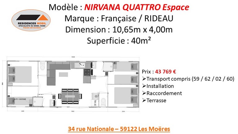 Détails de prix du NIRVANA QUATTRO ESPACE 2021 Tarif NIRVANA QUATTRO ESPACE 2021