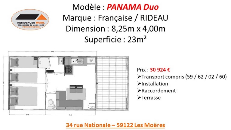 Veuillez trouver la fiche de prix du PANAMA Duo 2021 en deux chambres Tarif PANAMA DUO 2021