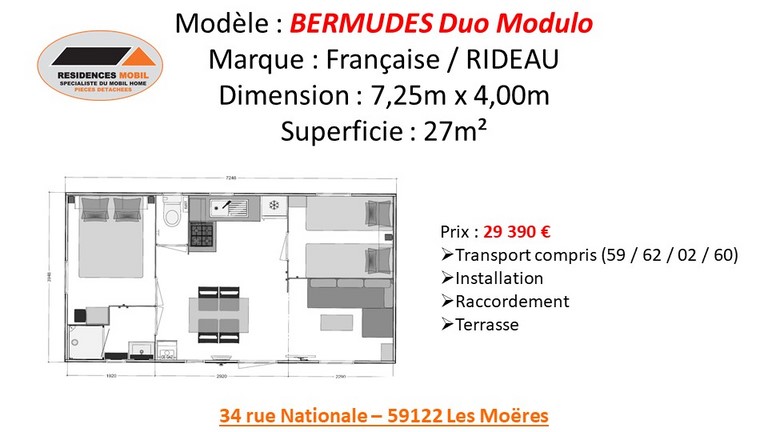 Tarif BERMUDES DUO MODULO 2021