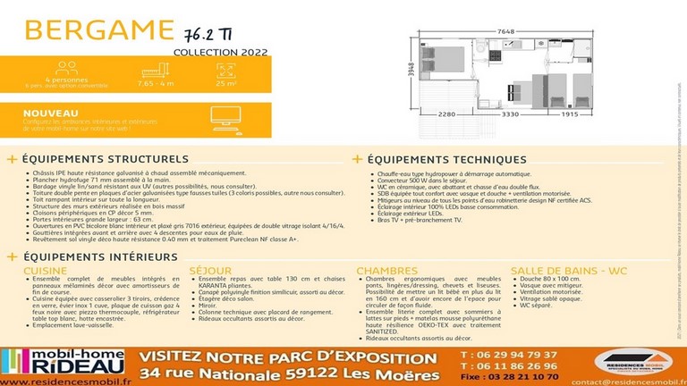 Fiche technique BERGAME 76.2 TI 2022