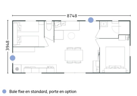 Ici vous trouverez le plan du modèle BAHIA 87.2 année 2026 BAHIA 87.2 2026 : Plan d'implantation