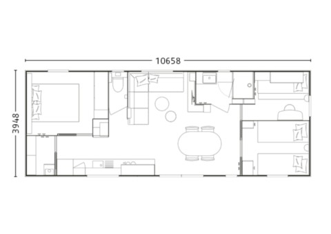 Ici vous trouverez le plan du modèle Rideau Santa Fe 2026 Santa Fe 106.3 2026